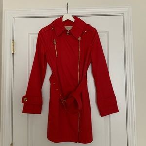 Micheal Micheal Kors Red Trech Coats Size:XS.